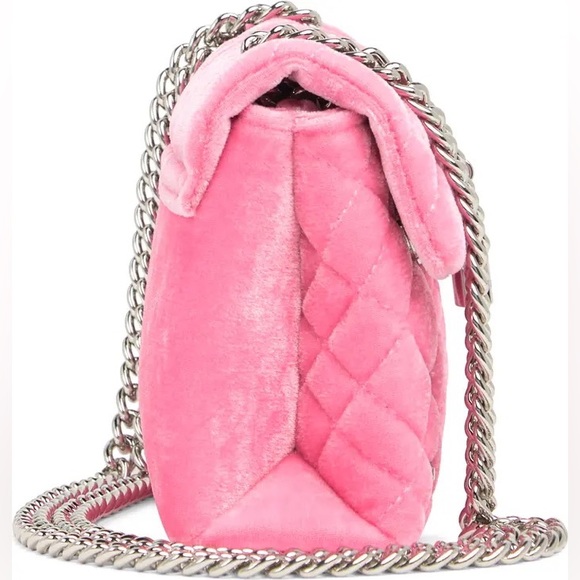 Kurt Geiger London Pink Velvet Stone Mini Crossbody Bag - Picture 8 of 9